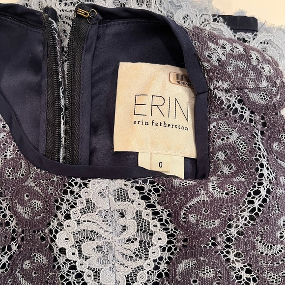 Erin Featherston Blue/grey Lace Sleeveless Dress Size 0 Fully Lined Great Cond. - Picture 5 of 6